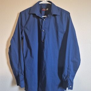 JF J.Ferrar Navy Blue Dress Shirt